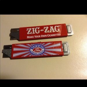 Vintage Rare Red Zig Zag & Beech-Nut Box Cutter  Knife - No longer made. 2 New
